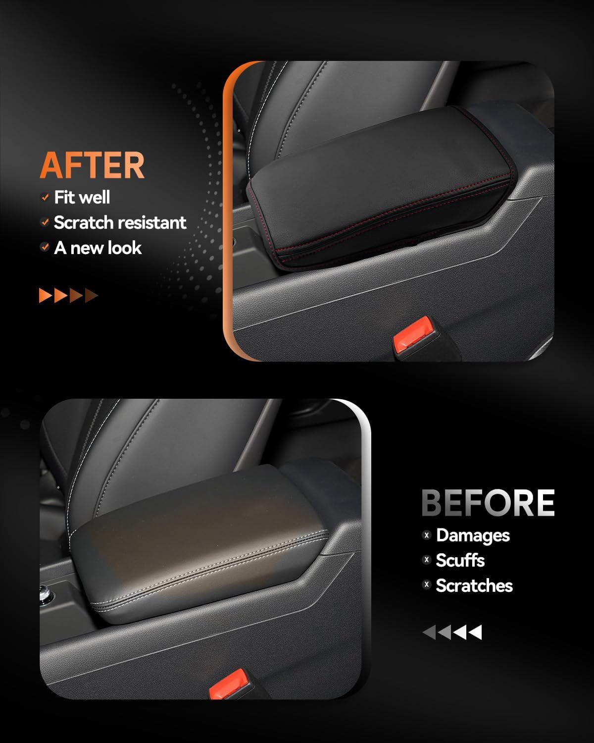 CDEFG for 2020-2025 Audi A5 Center Console Cover Armrest Cover for A5 (4-Door Version Only) 2020 2021 2022 2023 2024 2025 Accessories Console armrest Protector