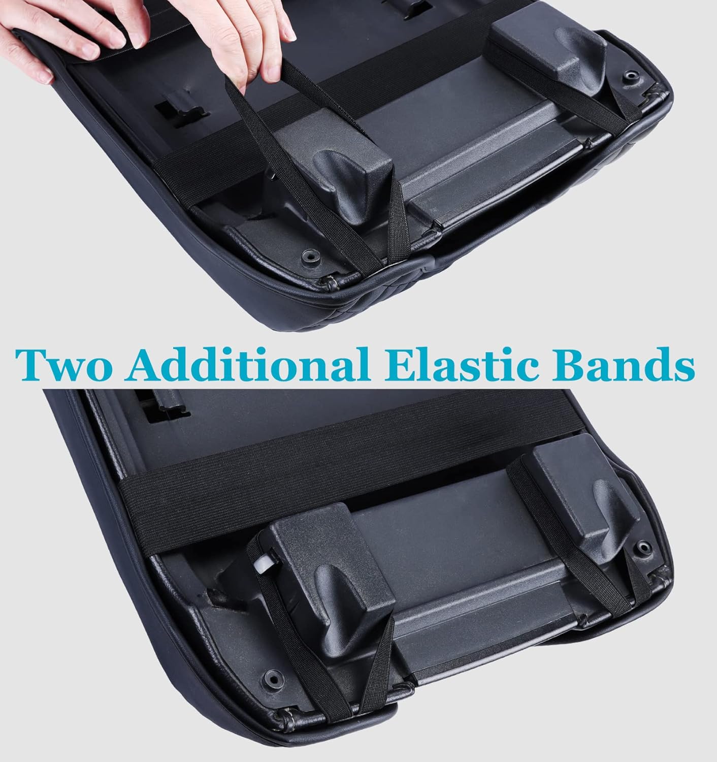 Center Console Cover for Ford F150 2015-2020, Armrest Cover for F250 F350 F450 2017-2022, Expedition 2018-2024, PU Leather Car Truck Interior Accessories Middle Console Cover, Bucket Seat