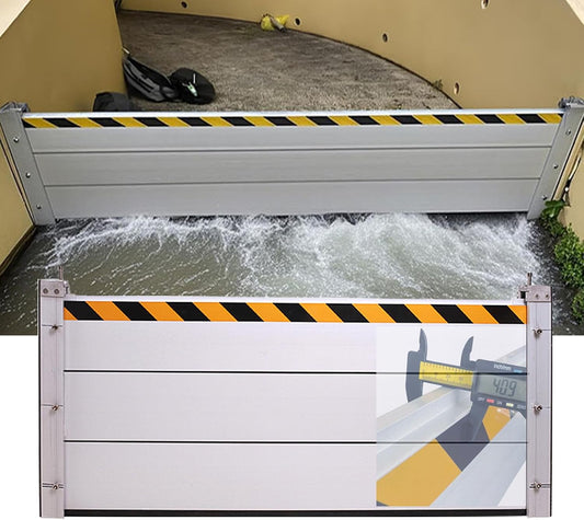 Reusable Heavy Duty Aluminum Flood Barriers for Home Exterior, Flood Protection Barriers Water Barrier Door Quick Detachable Garage Doors Detachable Mobile Rain Water Baffle ( H 39.4 inch L 11.5FT)