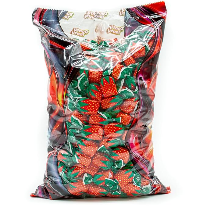 ARCOR Strawberry Bon Bons 4 lb – Individually Wrapped Hard Candy with Soft Center, Bulk, Old Fashioned
