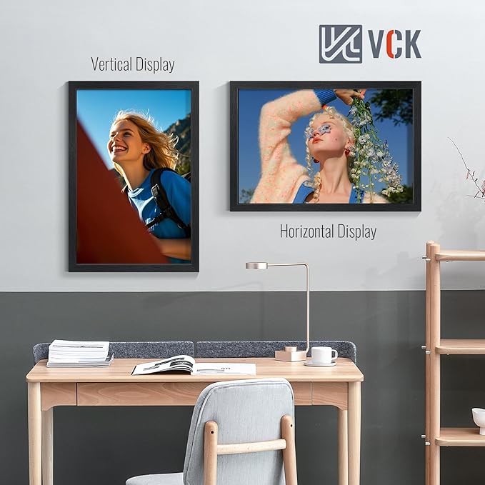VCK 20x30 Poster Frames Black Set of 6, Wide Border Wood Picture Frame, Multi-Directional Display Family Photos, Office Prints, Studio/Gallery Art, Woodgrain Series, Wall Hanging
