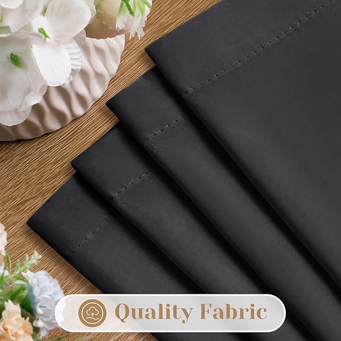HOMEIDEAS Halloween Non-See-Through Black Privacy Sheer Curtains, 52 X 72 Inches Long 2 Panels Sheer Curtains Light Filtering Window Drapes for Bedroom Living Room