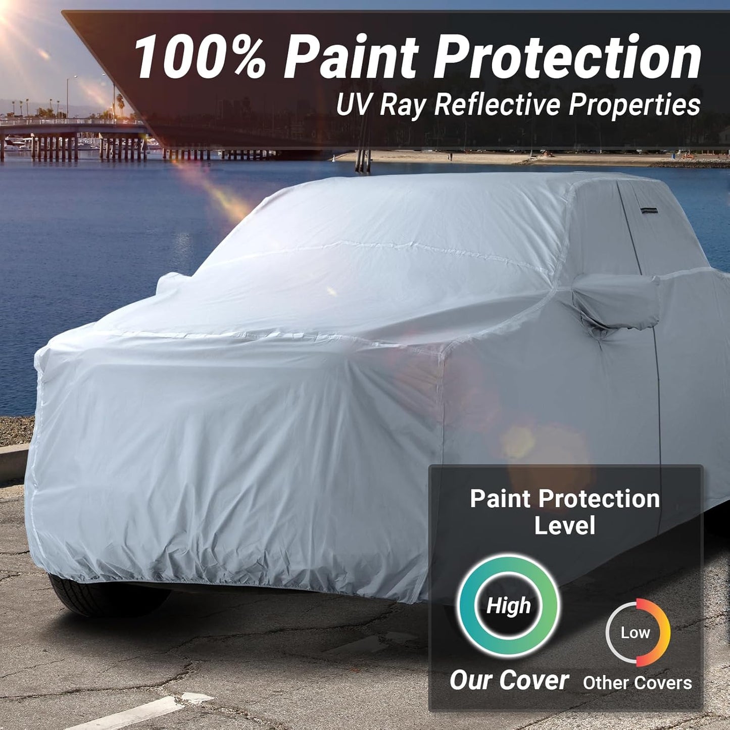 iCarCover Fits 2011-2024 Crew Cab, 5.6 ft Short Bed RAM 1500 Truck Cover Automobiles Form-Fit Padded Full Exterior Waterproof Automobiles Protection Covers