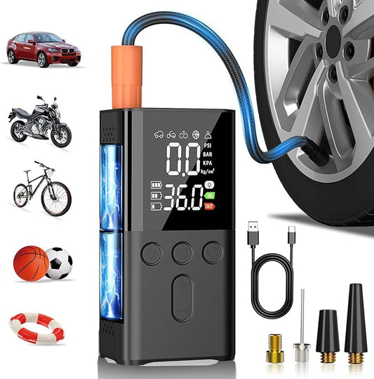 Tire Inflator Portable Air Compressor 20000mAh Air Pump for Car Tires 150 PSI Cordless Electric Tire Air Pump Portable for Car, Motorcycle, Bicycle Wheel Tire and More