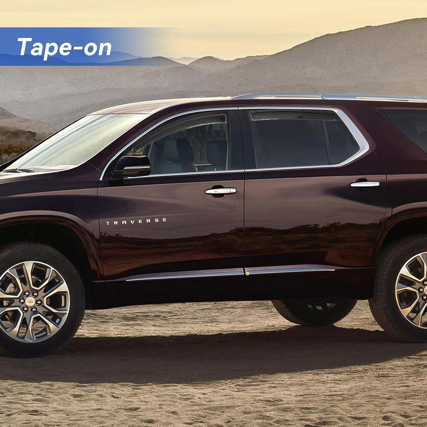 Window Visors Rain Guards Shield for 2009-2017 Chevy Traverse, Out-Channel Window Vent Wind Deflectors Visors Shades for 09-17 Traverse