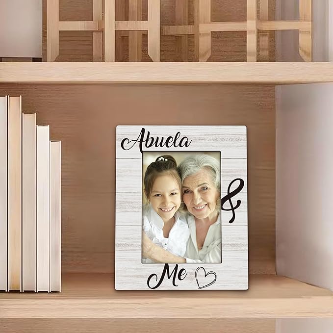 Abuela Gifts Picture Frame 5x7, Grandma Photo Frame, Christmas Mothers Day Birthday Gifts for Abuelas from Grandkids, Regalos Para Abuela Wooden Picture Photo Frames for Desk Home Room Decor