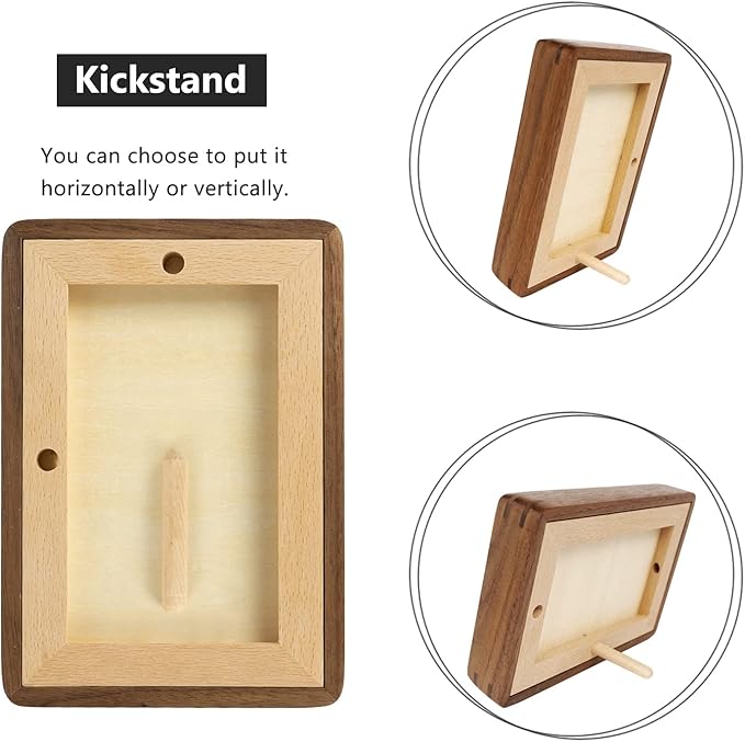 Natural Wood Photo Frames Inspired Tabletop Picture Frame with Mat, Vertical or Horizontal Display (Walnut, 5x7 matted to 4x6)