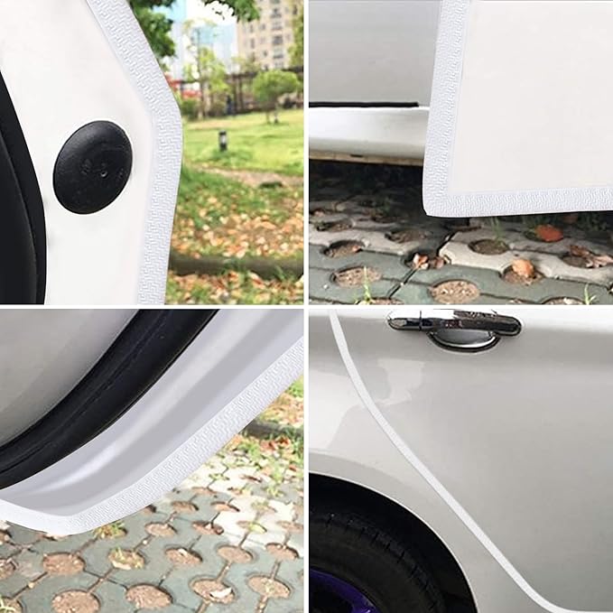 MYFAMIREA 66Ft(20.2M) Long Car Door Edge Guards, U Shape Edge Trim Rubber Seal Protector Car Door Protection Anti-Collision Rubber Clips Easy to Cut No Need Adhesive Fit for Most Vehicles| White