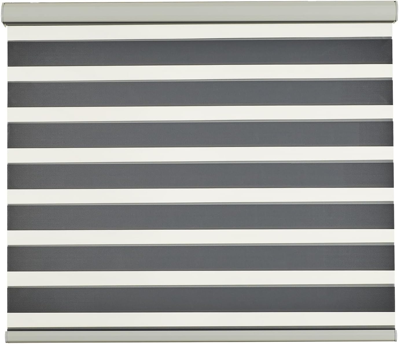 Persilux Cordless Zebra Blinds for Indoor Windows, Free-Stop Cordless, Light Filtering Sheer Shades Dual Layer for Day and Night, Roller Shades for Home (34.25" W X 64" H, Grey)