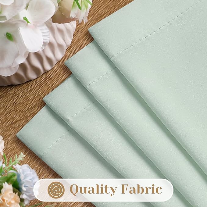 HOMEIDEAS Non-See-Through Sage Green Privacy Sheer Curtains, 52 X 72 Inches Long 2 Panels Sheer Curtains Light Filtering Window Drapes for Bedroom Living Room