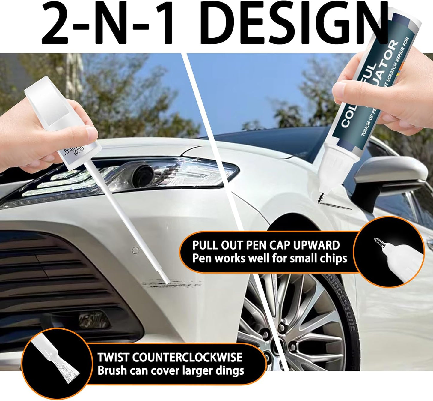 218 Attitude/Midnight Black Metallic Touch Up Paint for Toyota, Car Paint Pen Scratch Repair Two-In-One Touch Up Paint, Premium Car Scratch Remover for Deep Scratches