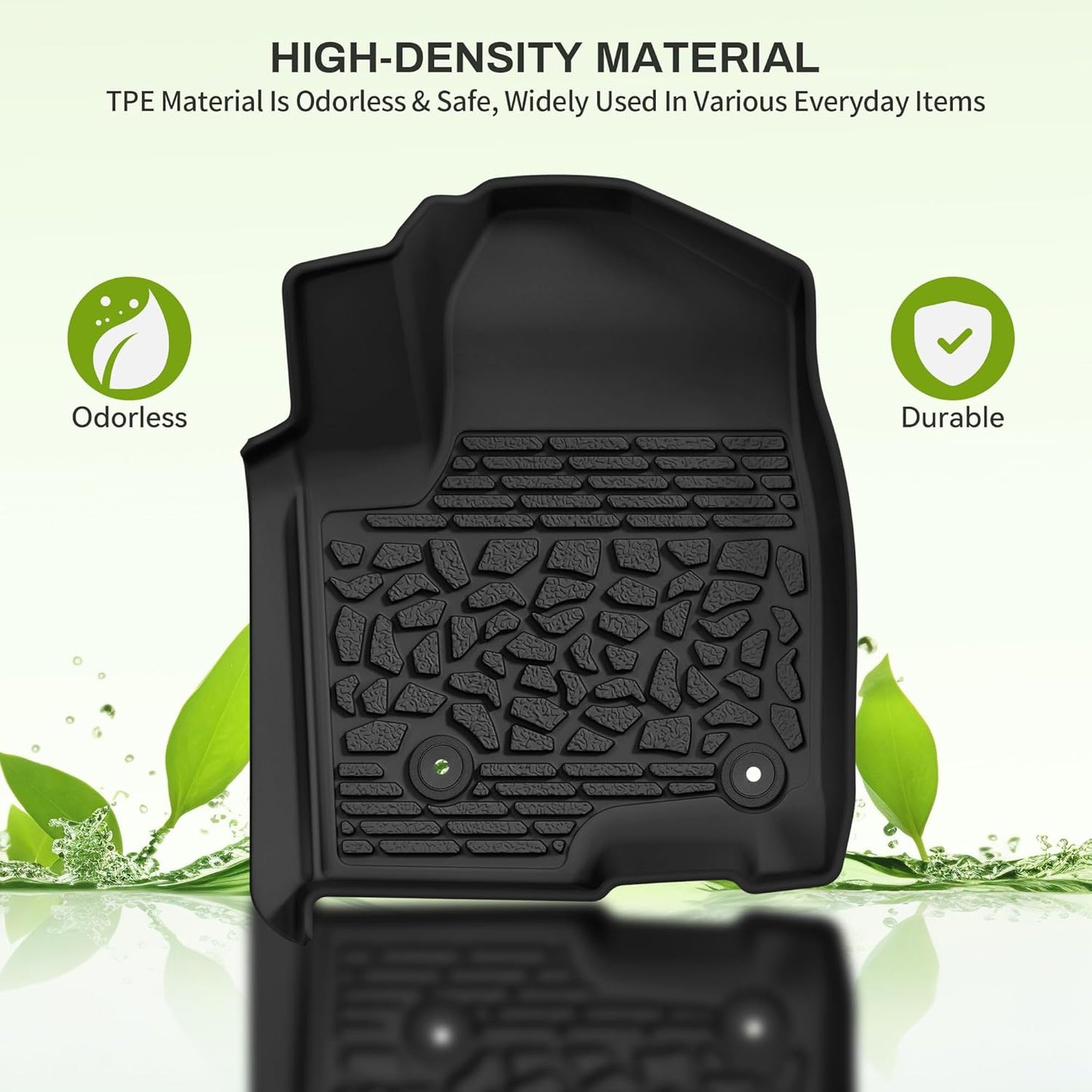 AUTOSAVER88 Floor Mats Fit for Chevy Silverado/for GMC Sierra 1500 2019-2025 Crew Cab, Chevrolet Silverado/GMC Sierra 2500HD/3500HD 2020-2025 Crew Cab, Rear Row w/Factory Carpeted Storage, Black