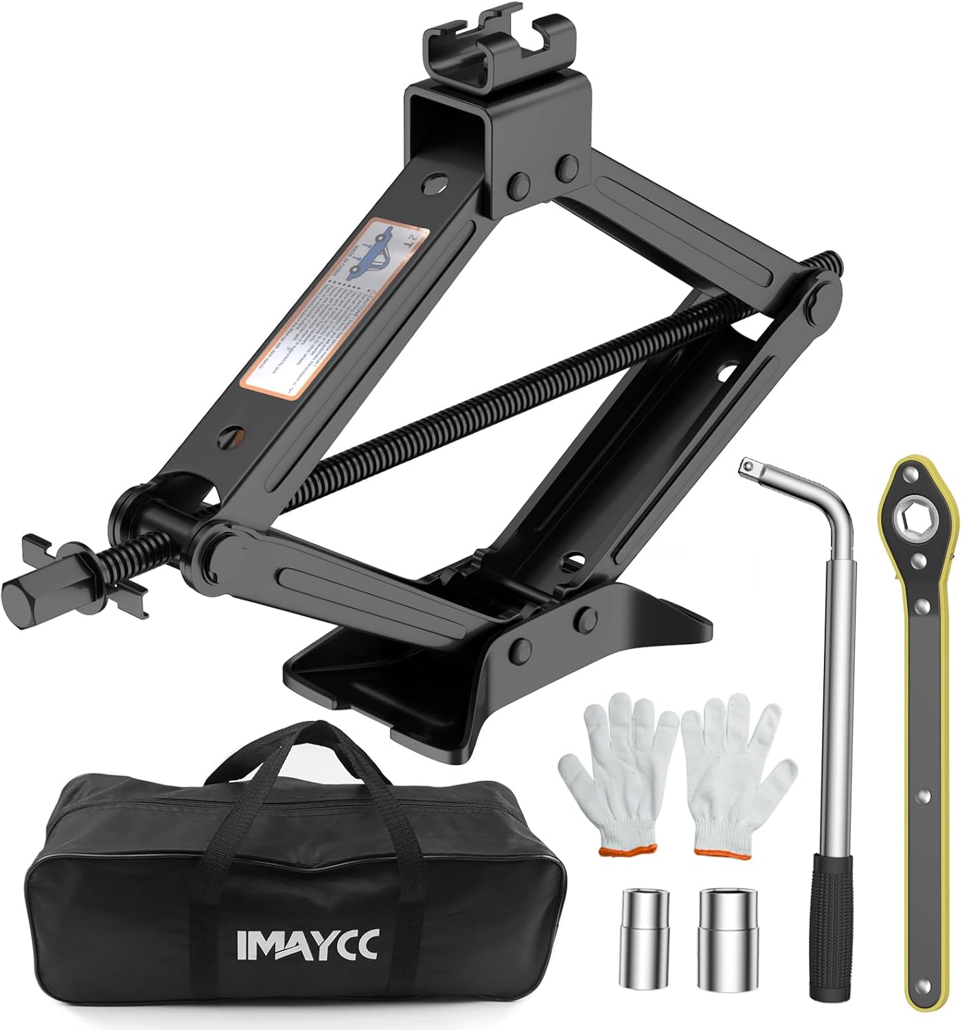 IMAYCC Car Jack Kit, Scissor Jack for Car 2 Ton (4409 lbs) Tire Jack Repair Kit,Spare Tire Changing Kit with Lug Wrench,Emergency Kit for Vehicle/Auto/SUV/MPV