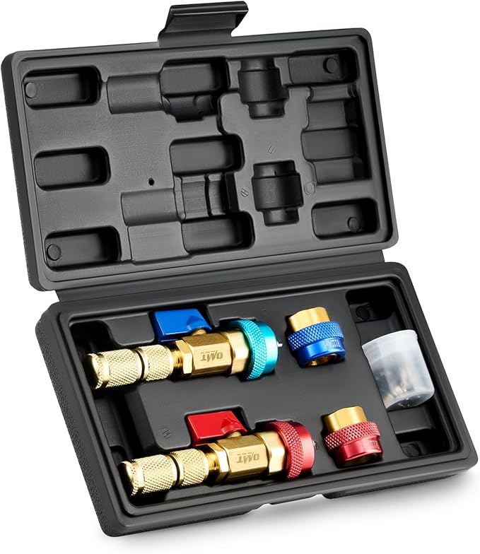 Orion Motor Tech AC Valve Core Removal Tool, R134a R1234yf R22 Valve Core Remover Installer Tool Kit for Automotive Air Conditioning Systems, AC Valve Core Tool for Standard JRA and Schrader Valve
