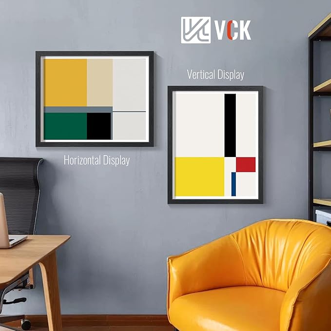 VCK 24x30 Picture Frames Black Set of 6, Wide Border Wood Poster Frame, Multi-Directional Display Family Photos, Office Prints, Studio/Gallery Art, Woodgrain Series, Wall Hanging