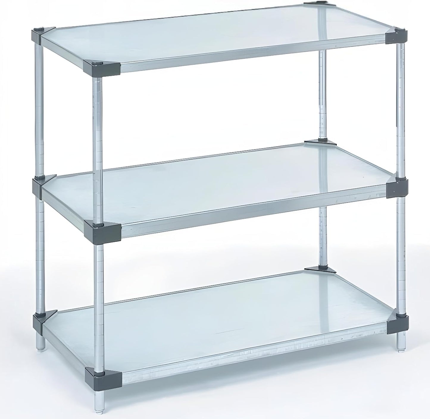 Omega 3-Tier Solid Galvanized Shelves, 24" Deep x 72" Wide x 34" HighHeavy Duty Storage Rack, Shelving Unit, NSF Certified, Ideal for Kitchen Garage Office Restaurant Warehouse 800-lb Capacity