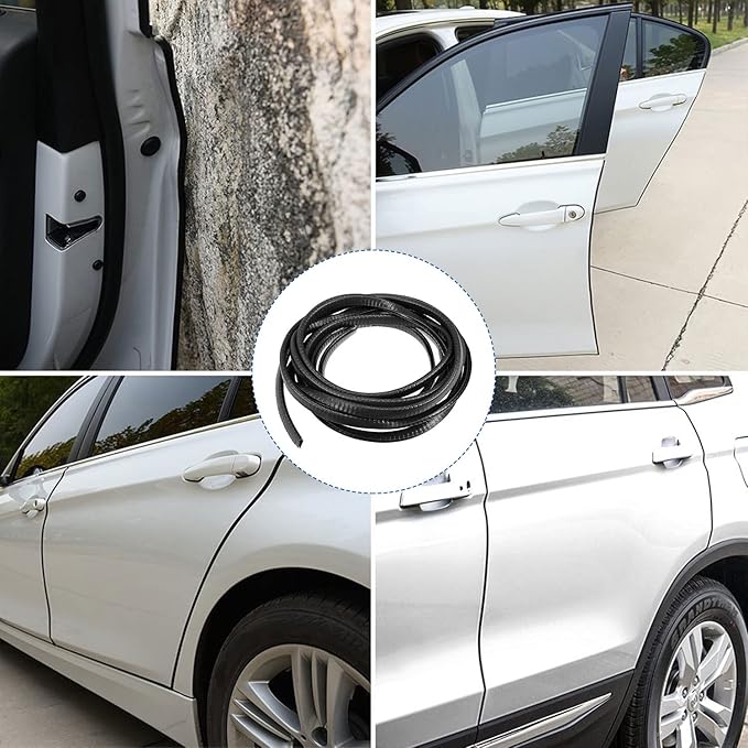 33Ft Car Door Edge Guards - Black Universal Fit Door Edge Protector, Rubber U Shape Automotive Door Trim Molding for Sedans Trucks SUV ATV - No Glue Required (Black, 33FT)