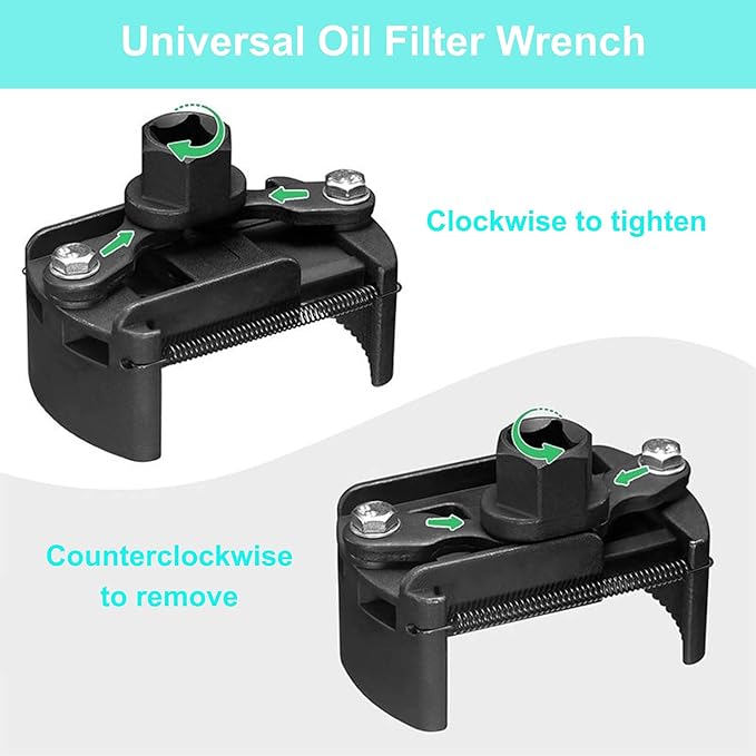 warmtree Adjustable Oil Filter Wrench (2-3/8 to 3-1/8 Inch) - 1/2'' Drive Cap Style Oil Filter Removal Tool, Universal Filter Wrench for Small/Medium Spin-on Filters (UTV/JetSkis)
