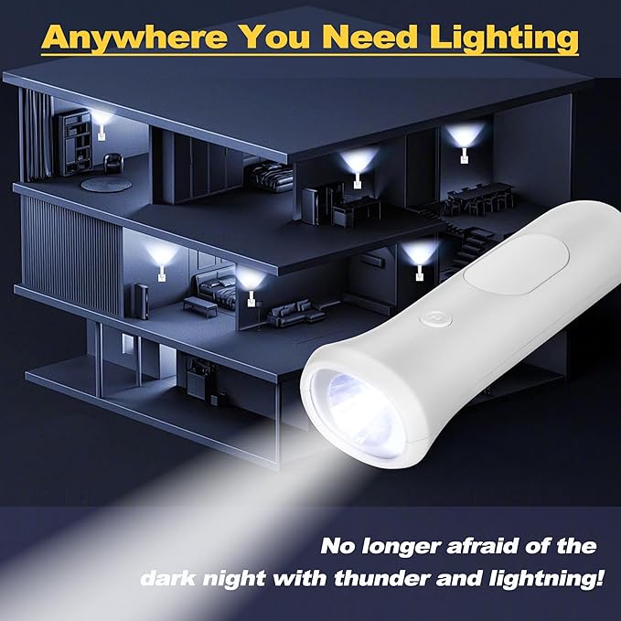 4 in 1 Emergency Lights for Home Power Failure, 4 Pcs Rechargeable LED Flashlight Plug in Wall, Automatic Turn-On Power Outage Night Light Flashlight for Hurricane Preparedness Items