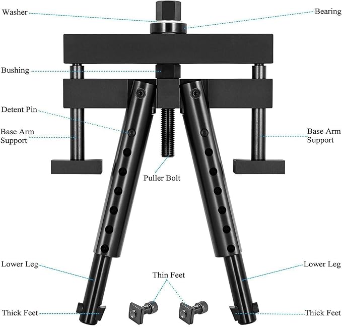 Universal Cylinder Liner Puller Assembly Compatible with Mack Cummins CAT Caterpillar, Works on Heavy Duty Diesel Engines Wet Liners from 3-7/8” to 6-1/4” Bore, Replace PT-6400-C, 3376015, M50010-B