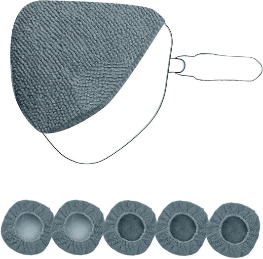 XINDELL 5 Pack Microfiber Pads – Replacement Heads Cover for Xindell Windshield Cleaner Tools. Washable & Reusable Triangle Pads (Grey). Fits Window Reach Tool - Handle Not Included