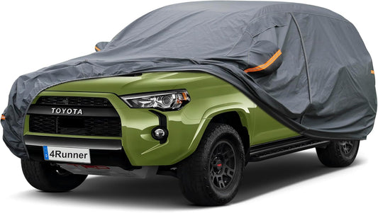 Premium Car Cover Custom Fit Toyota 4Runner (1995-2025), 16 Layers Heavy Duty Car Cover Waterproof All Weather with Zipper Door for Sun Rain Snow Dust Uv Protection