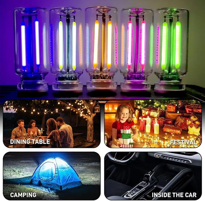 4Pcs Car USB Night Light, Touch Adjustment LED Ambient Lighting Plug in USB Automotive Night Lamps, Mini LED Bulb for Car, Camping, Holiday, Decoration, Bedroom, Party(White)