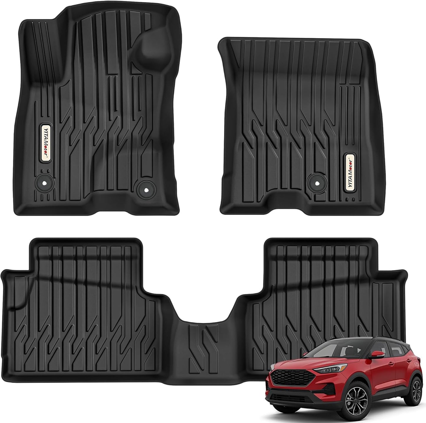YITAMOTOR Floor Mats Compatible with 2022-2025 Ford Maverick Hybrid, Custom Fit Maverick Car Mats, All-Weather TPE Front and Rear Row Floor Liners, Black