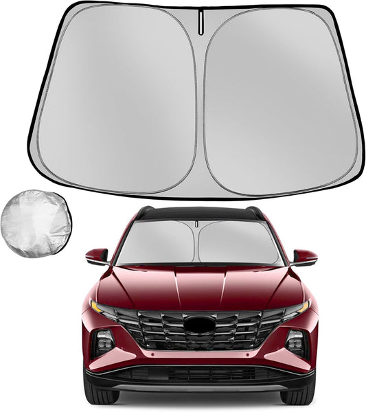 Windshield Sun Shade for 2022-2025 Hyun-dai Tucson Foldable Sun Sunshade for Car Front Window Blocks UV Rays and Heat Automotive Interior Protector Custom Fit Accessories