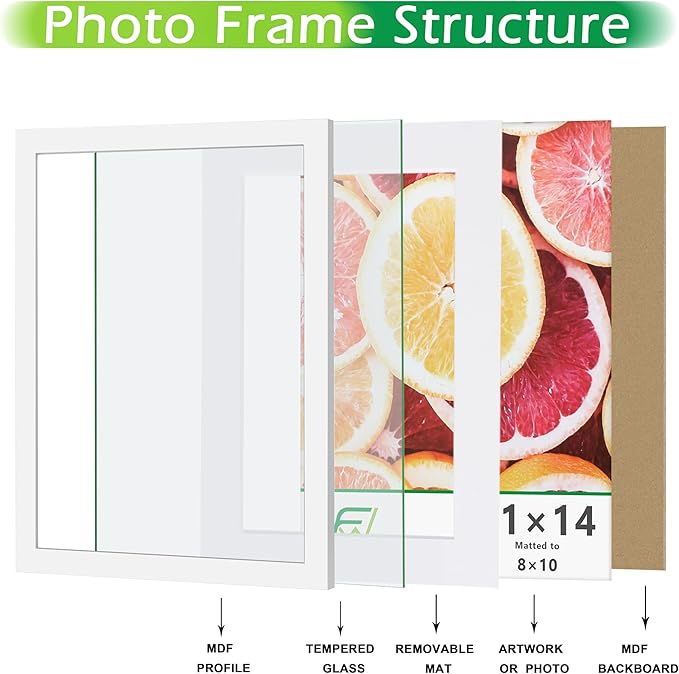 FrameWorks 2-Pack, 12x16 Matted to 8x12 Picture Frame, White ??Classic Wooden Photo Frame with Tempered Glass, Modern Matte Finish for Prints, Posters, Certificates & Wall Decor ??Gallery-Ready