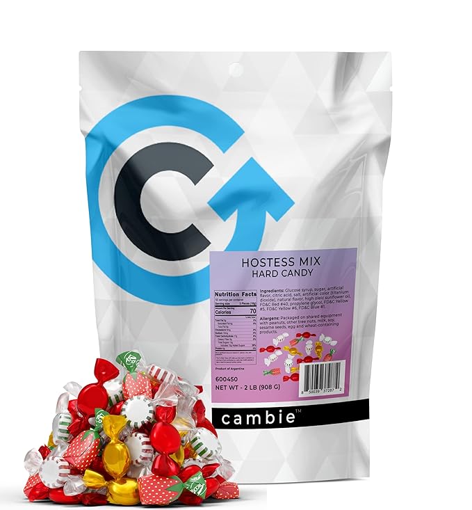 Arcor Hostess Mix by Cambie | 2 lbs of Deliciously Sweet Hard Candy Mix | Nostalgic Flavored Hard Candy by Arcor in a Resealable Pouch | 2 lb