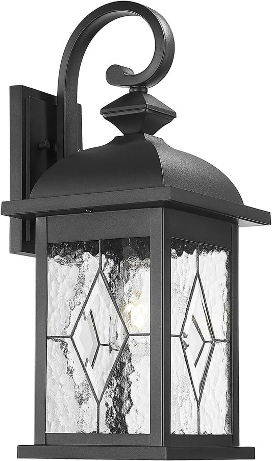 FEMILA 21" Large Exterior Wall Light Fixtures, Anti-Rust Waterproof Outdoor Wall Lantern Porch Lights for Entryway, Patio, Garage, Doorway, Matte Black, 4FD54B2 BK-SD