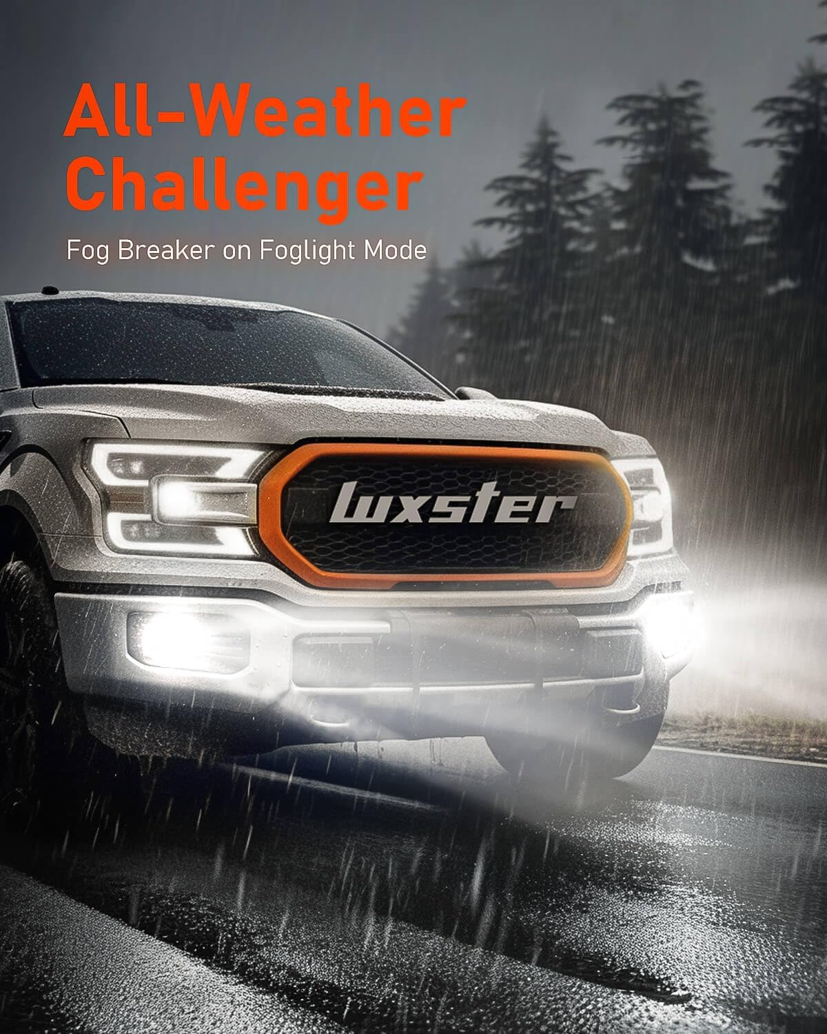 LUXSTER | Punisher H7 LED Bulbs, 40000LM Ultra Bright, Triple Copper Pipes Cooling Tech(Unique), Plug-N-Play Installation, 6000K Pure White, IP68 Waterproof, Pack of 2