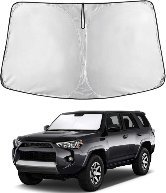 Toyota 4Runner 2010-2024 2025 - Protective Foldable 4 Layers Front Window Shade - EcoNour 240T Custom Fit Compatible for Retractable Shade Blocks UV Rays - Keeps Car Cool - Toyota 4Runner Accessories.