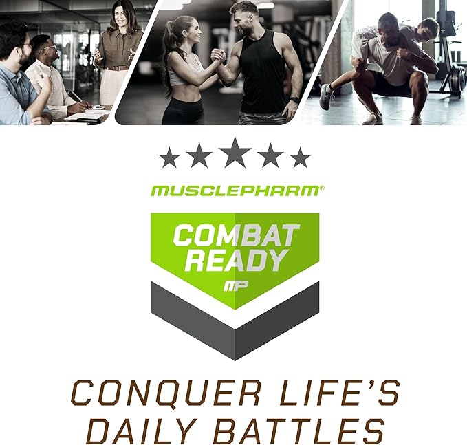MusclePharm Combat Ready Chocolate Chip Cookie Dough Protein Bar, High Protein Bars, Combat Cravings, Fuel Performance & Meet Energy Demands, 20g Protein from Whey Protein, 5g Fiber, Gluten Free, 4 Bars