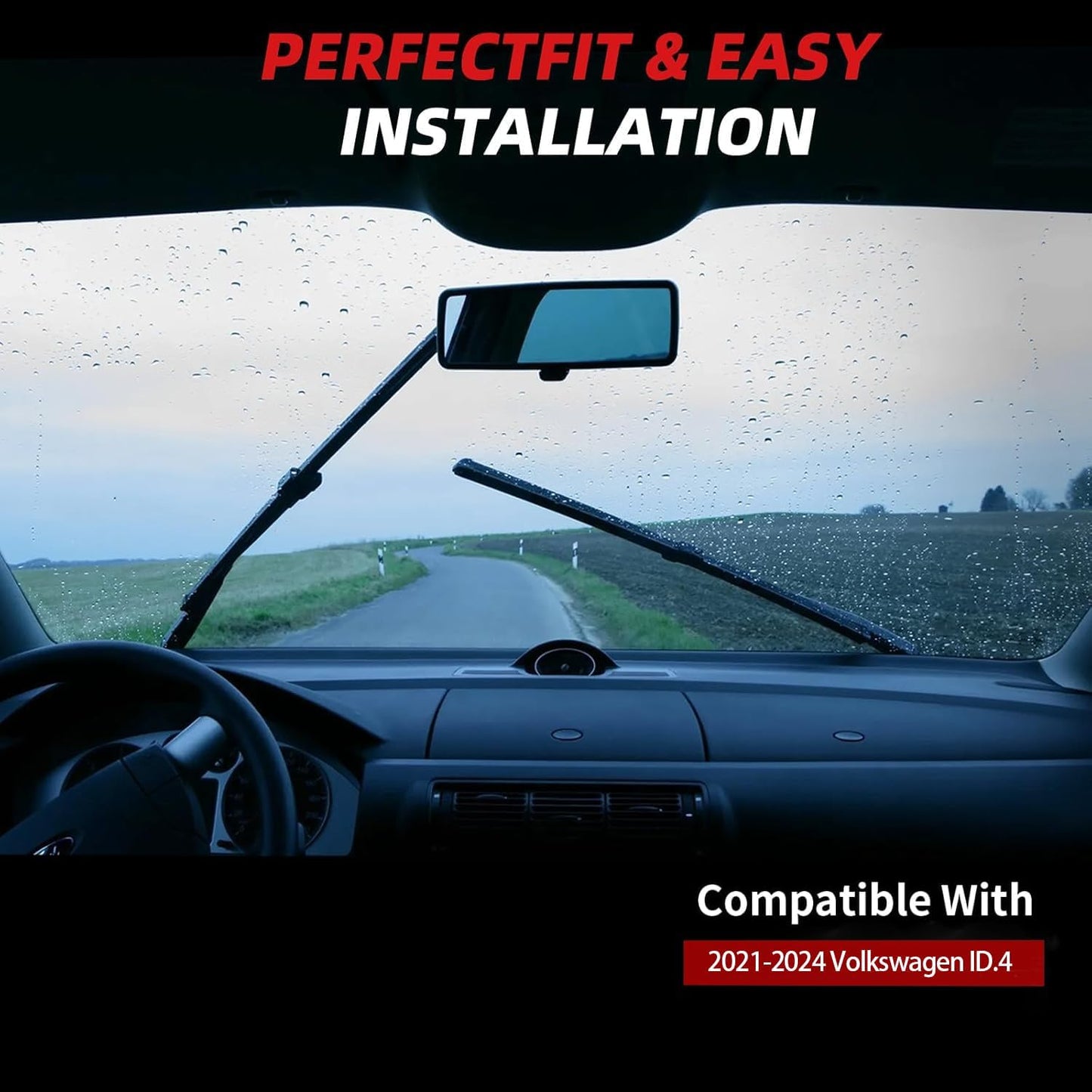 OTUAYAUTO Windshield Wiper Blades - Replacement for Volkswagen VW ID.4 2021-2024, Front and Rear Wipers Set, Top Lock - 28"+18"+11" (Pack of 3)