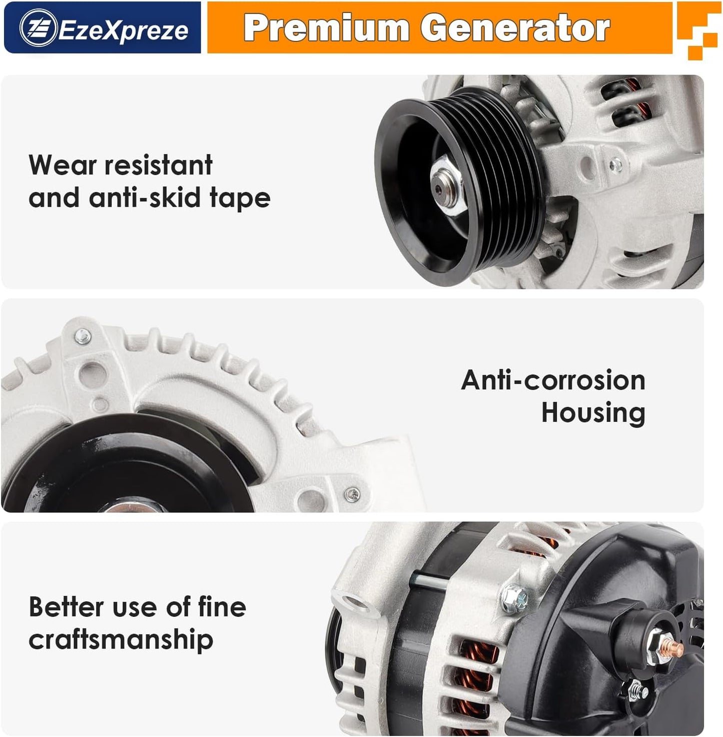 Ezexpreze 13980 Alternator for Honda Accord 03-07 for Honda CR-V 07-11 for Honda Element 03-11 (2.4L) for Honda Civic 06-11 (2.0L), for Acura CSX 06-08 (2.0L) for Acura TSX 04-08 (2.4L), AND0257 CSD73