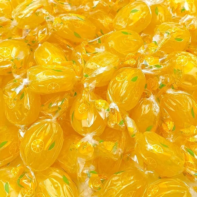 Lemon Candy Hard Drops 2lb - Quality Old-Fashioned Lemon Drops individually Warped with a soft center, Sweet & Tart Candy Delight, Perfect Lemony Flavor, by ASOZI