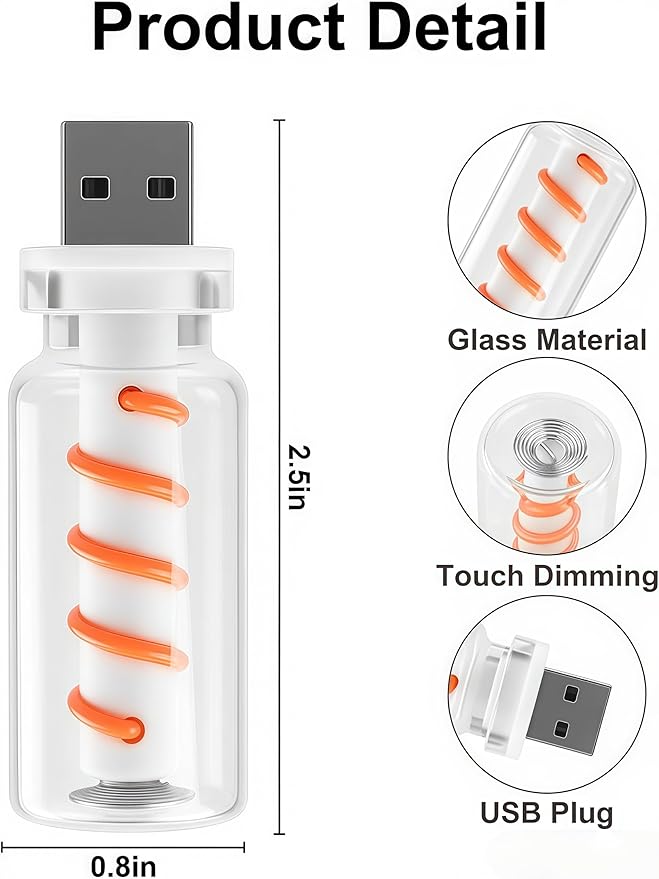 2 PCS USB Car Interior Lights, Touch Dimmable, Mini Retro Glass Bottle Design Suitable for Cars, Bedrooms, Corridors and Camping (Green)