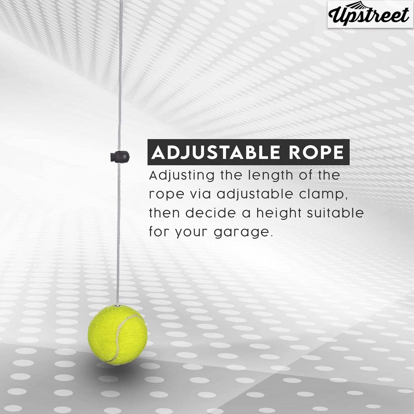 Upstreet Garage Parking Aid or Stopper - Kit Includes Tennis Ball with Rope, Adjustable Clip, and Hooks - Car Stop Indicator for All Vehicles