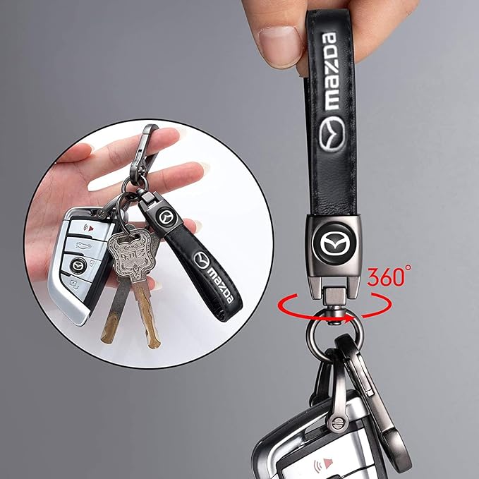 Combo of Car Tire Valve Caps&Car Key Chain Cars Compatible with Mazda M2 M3 M5 M6 MX5 RX7 RX8 A8 CX9 MX6 R3 CX-5 CX-7 CX-8, 4pcs Car Tire Dust Caps& Car Keychain Accessories