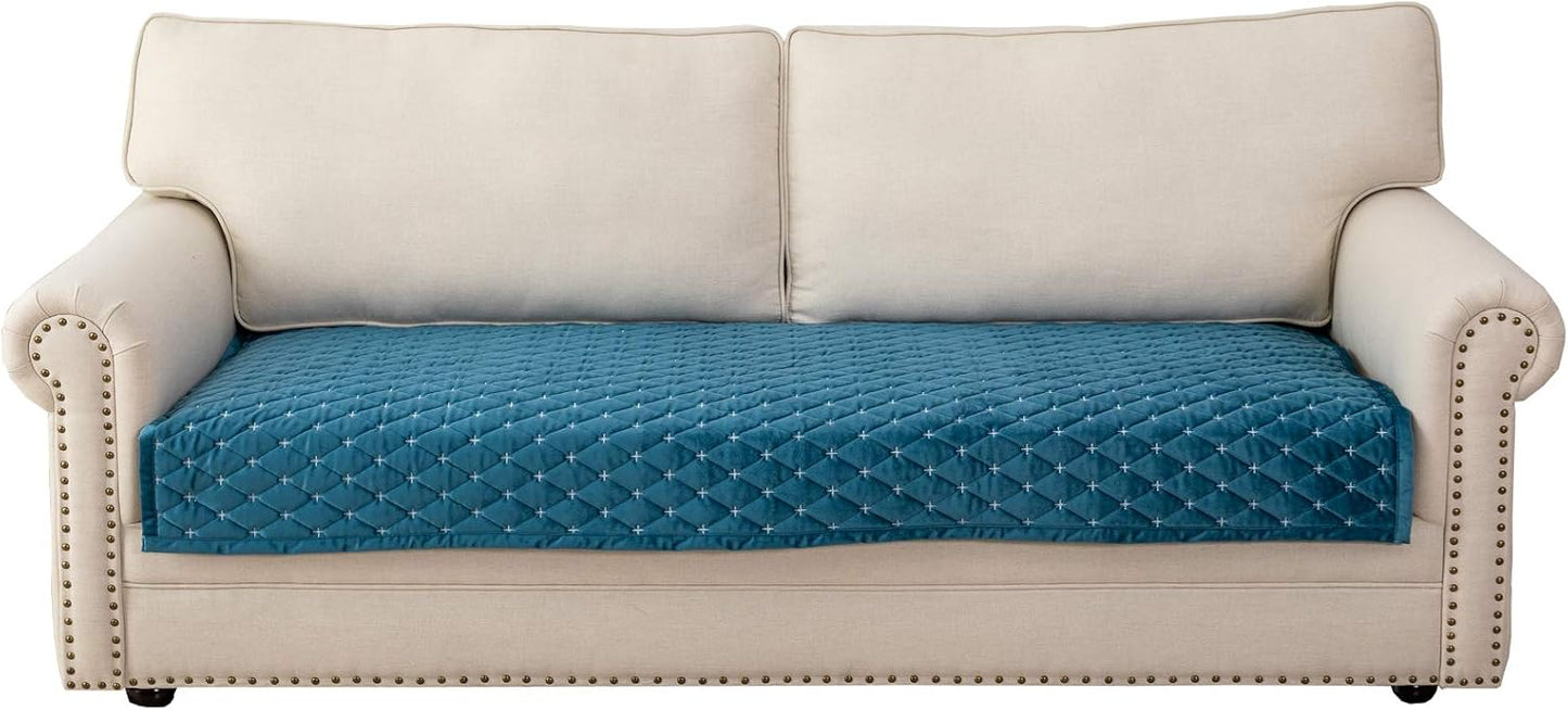 Eismodra Couch Cover,Sectional Couch Covers,Sofa Covers for 3 Cushion Couch,Anti-Slip Sofa Slipcovers for Dogs Cats Kids Loveseat Recliner L Shaped Armrest Backrest,Blue 36''x94''(Only 1 Piece)