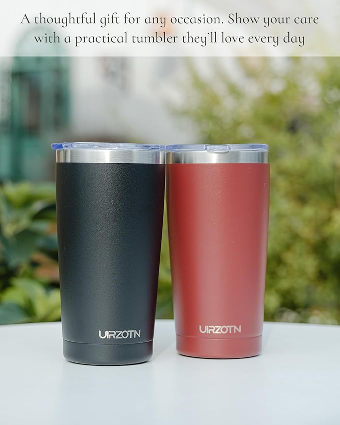 Travel Coffee Tumbler 20oz, Leakproof Travel Coffee Mug with Lid and Straw, Stainless Steel Double Wall Vacuum Insulated Tumbler for Hot/Iced Drinks (Textured Matte, Periwinkle)