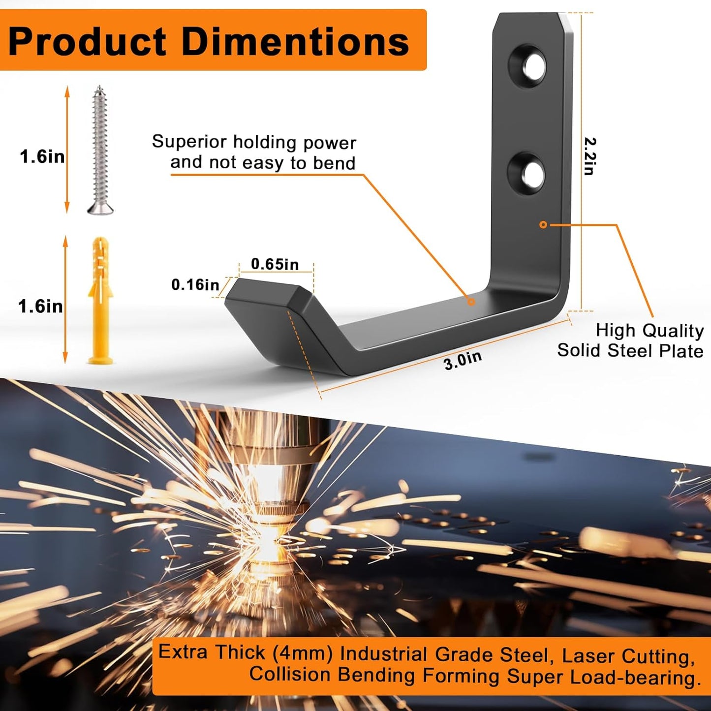 6 Pack Jack Stands Wall Mount Organizer, Car Jack Stand Wall Hooks for Hanging, Universal Upgrade Designed Garage Hook, Heavy Duty Hooks Fits 2 & 3 & 4 & 5 & 6 Ton Heavy Duty Jack Stand