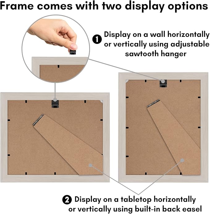 Americanflat 8.5x11 Diploma Frame in Light Wood with Shatter Resistant Glass - Horizontal and Vertical Formats for Wall and Tabletop