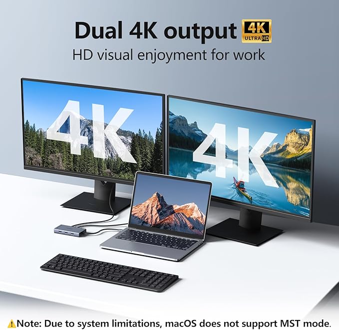 USB C Docking Station Dual HDMI Monitor Adapter, Melelink USB C Hub 3 Monitors with 2X 4K HDMI, 8K Displayport, VGA, 100W PD, USB C&A Ports, 9 in 1 Laptop Docking Station for Dell, HP, Lenovo, etc