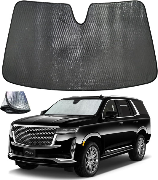 Windshield Sun Shade for Cadillac Escalade 2021-2025 - 5-Layer Bubble Foldable Front Window Shade Sun Visor Accessories - Blocks Heat & UV Rays