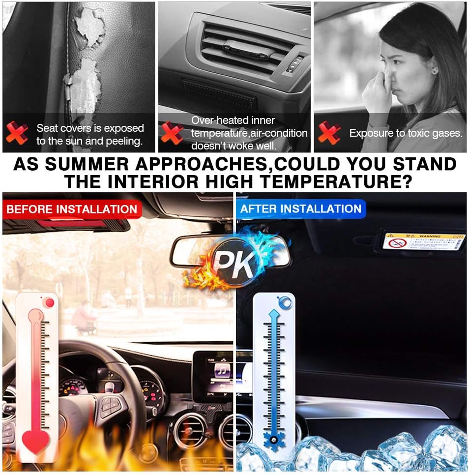 KUST Windshield Sun Shade for 2021-2024 2025 Jeep Grand Cherokee/Grand Cherokee L Accessories SUV Window Sunshade Sun Visor Protector Foldable Blocks UV Rays Keep Your Car Cooler