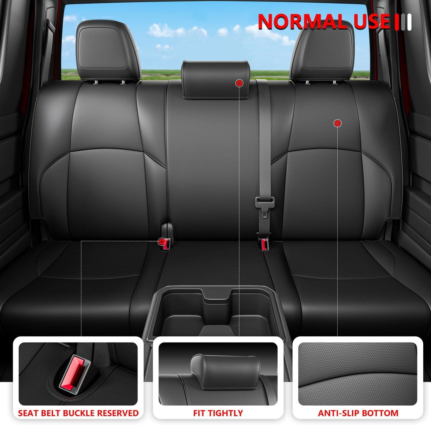 PTYYDS Car Seat Covers Compatible with 2024 2025 Toyota Tacoma Seat Protector Black Full Set Cover Replacement for 2024 2025 Toyota Tacoma Accessories