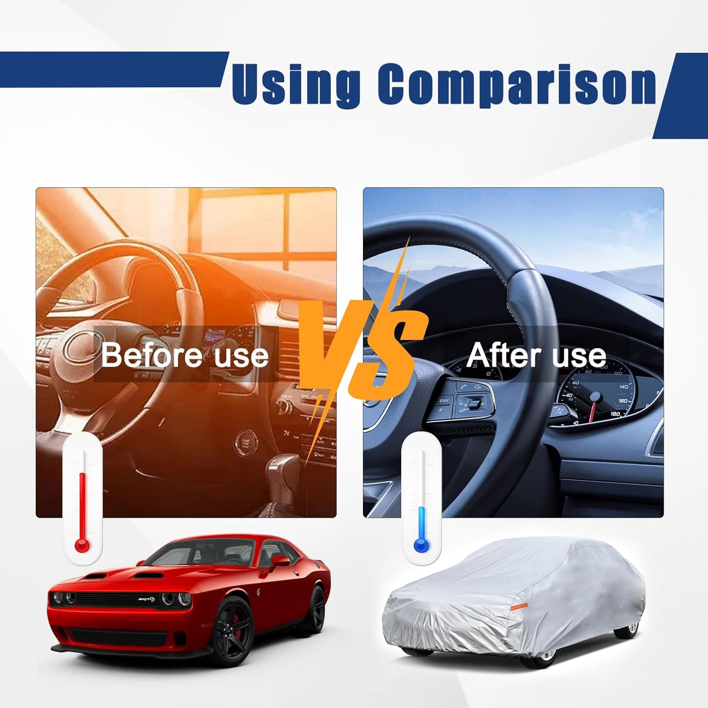 Kayme 6 Layers Car Cover Custom Fit for Dodge Charger (2006-2025) Waterproof All Weather for Automobiles, Outdoor Full Cover Rain Sun UV Protection.Silver